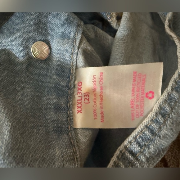 No Boundaries light wash Jean overalls cotton size XXXL - Picture 7 of 7
